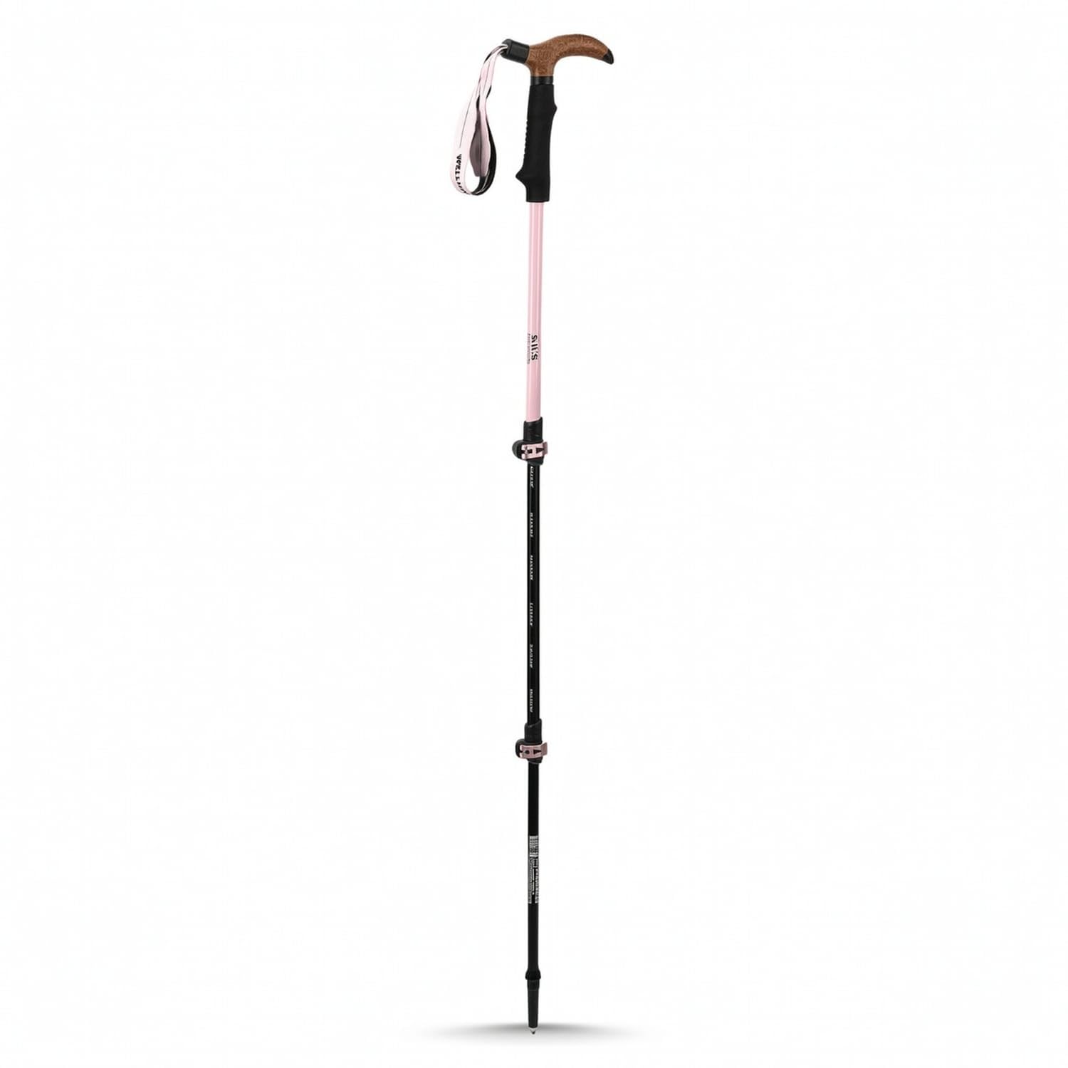 Telescopic Trekking Pole with T-Handle Adjustable Hiking Stick with EVA Grip Lightweight Collapsible Trekking Poles Aluminum 7075 for Hikers, Trekkers, Walkers, Mountaineering, Pink-image-7
