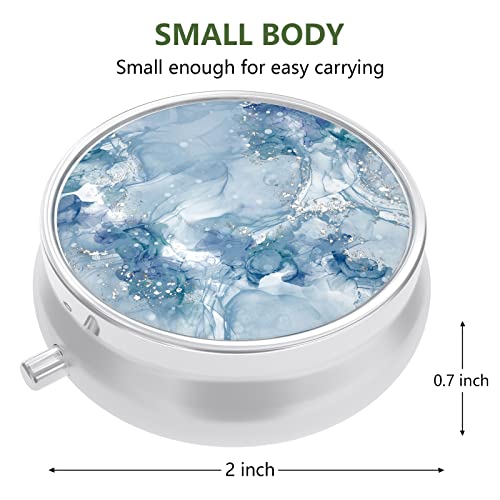 Image of 3 Pack Pill Box, Small Pill Case for Purse & Pocket, Cute Travel Medicine Organizer, Portable Medicine Container Holder to Hold Vitamins, Medication, Fish Oil & Supplement, Light Luxury Marble
