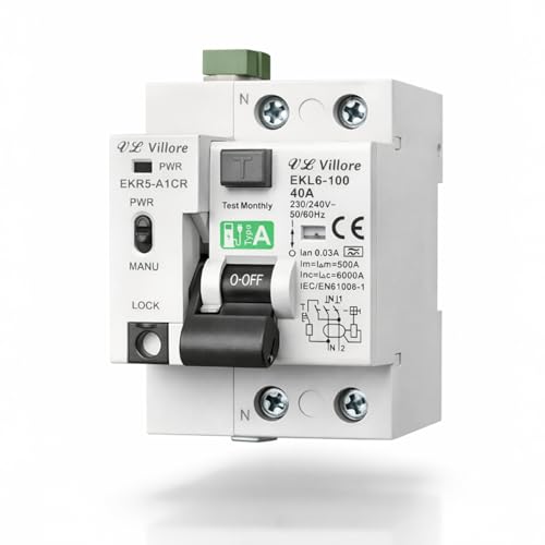 Interruptor diferencial superinmunizado auto rearmable 40A 30mA Clase A con protección sobrecorriente y fugas rearmable (Clase A Model 2)