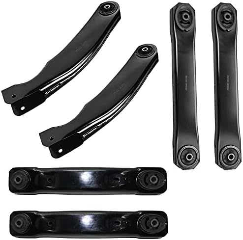 Detroit Axle - Front Upper Lower Control Arms + Rear Trailing Control Arms Replacement for 1999-2004 Jeep Grand Cherokee - 6pc Set