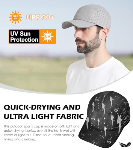Dymeily Mens Breathable Mesh Running Hat Outdoor Upf 50+ Lightweight Baseball Golf Cap Dark Grey Quick Dry Sun Hat thumb #1