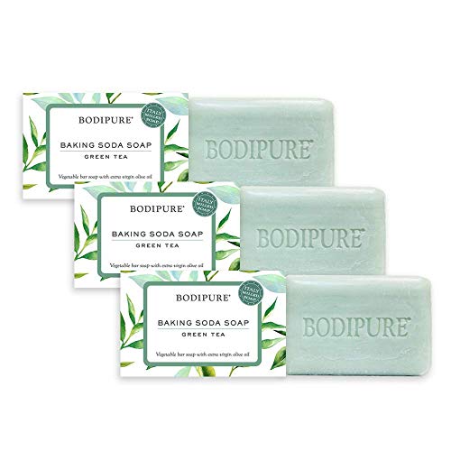 Bodipure Green Tea Bar Soap - Refreshing And Moisturizing Soap For Face And Body - With Olive Oil And Baking Soda 4.4 Ounces, 3 Bars #TOP8