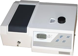 722 Spectrophotometer, 4nm Bandwidth, 325-1050nm Range, Tungsten & Deuterium Lamps, USB/RS-232, Portable Visible Light Absorbance Analyzer for Laboratory Use