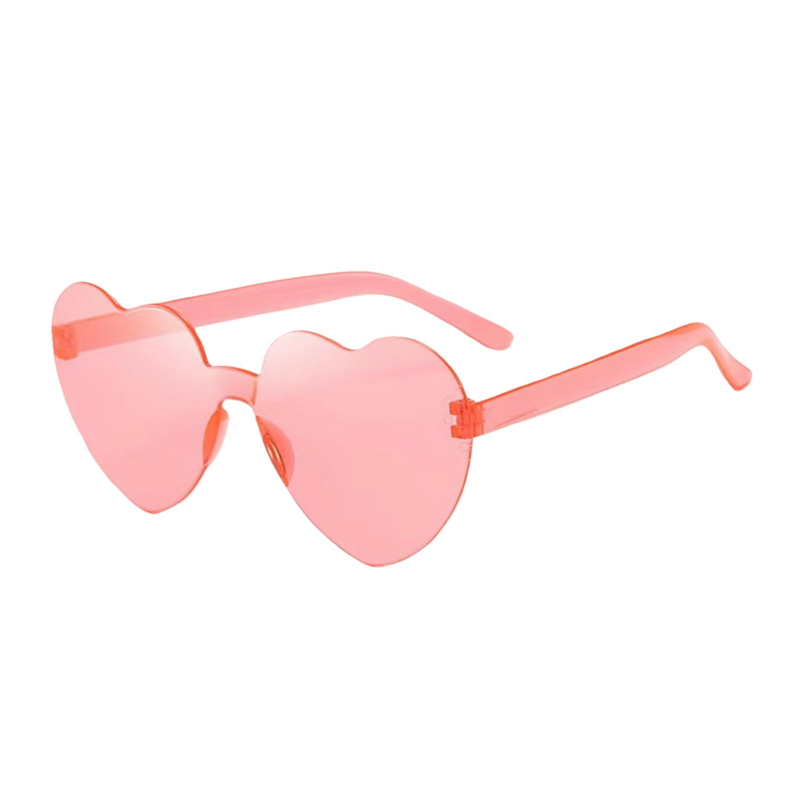 Gyios sunglasses Chic Retro Heart Shaped - Rimless Novelty Party Glasses, Party, Beach Vacation And Other Scenes -watermelon Red
