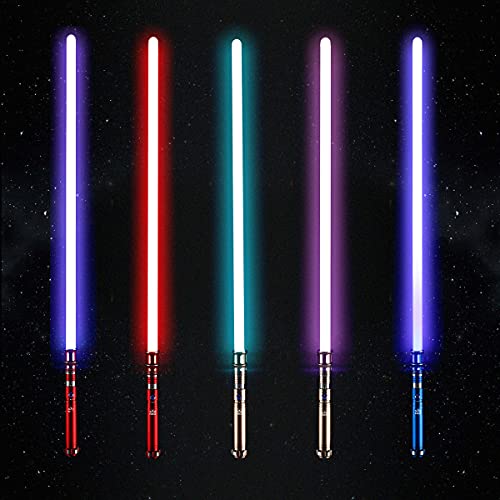 Image of SABNEO Light Saber V7 Changeable Colors-Smooth Swing & Sound Dueling Light Sabers Rgb-10 Sound Effects, Silver, Kid