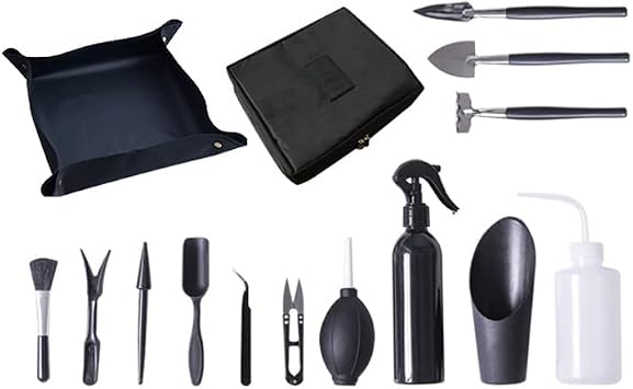Alnicov 14 Pcs Succulent Plants Tools,Succulent Transplanting Tools Kit Mini Garden Hand Transplanting Tools Set with Storage Bag for Indoor Outdoor Miniature Fairy Garden Plant Care