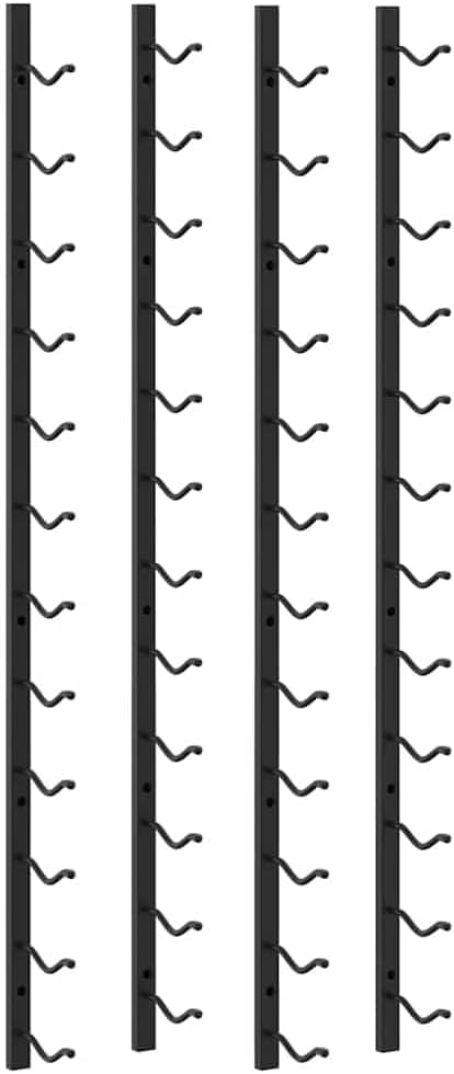 vidaXL 2x Wall Mounted Wine Racks for 12 Bottles Home Indoor Living Room Kitchen Storage Cabinet Wine Rack Bottle Holder Stand Furniture Black Iron