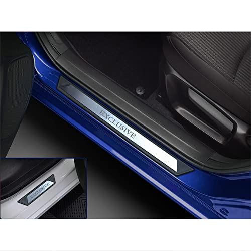 CLASS ACCESSORIES EOOD, Protector de umbral de puerta de coche compatible con Passat B8 Variant 2014-2019, 4 placas de acero inoxidable, borde de protección contra arañazos de plástico Cover