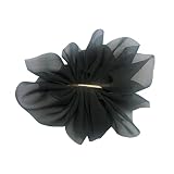 LINAYOHA 1 Pcs Black Lace Bow Hair Clip with Girl Women Chiffon Flower Alligator Hair Pins Nonslip B