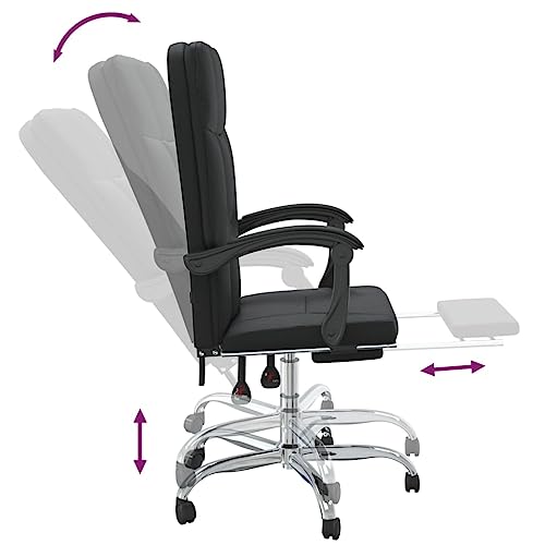 Chaise de bureau allongée en cuir synthétique noir réglable