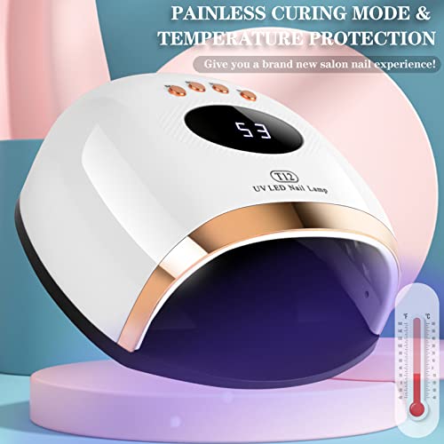 Uv Led Nail Lamp, 158W Fast Gel Nail Light For Gel Polish, Professional Curing With 45 Lamp Beads, Led Gel Uv Nail Dryer With 4 Timer Setting Auto Sensor For Fingernail And Toenail Home Salon Use #TOP2