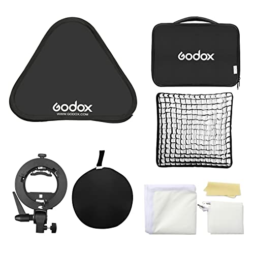 Godox 32"x 32" 80cmx80cm Foldable Portable Softbox with S-Type Bracket Bowens Mount Holder and Honeycomb Grid for Photography Studio Strobe Flash Speedlite Speedlight