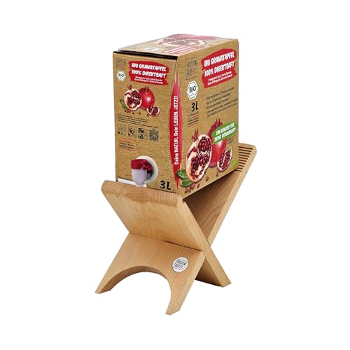 Bio Granatapfelsaft, 3 Liter, naturtrüb – 100% Bio Granatapfel Direktsaft aus 40 Granatäpfeln – fruchtig, erfrischender Geschmack – kein zugesetzter Zucker (lt. Gesetz) enthält von Natur aus Zucker