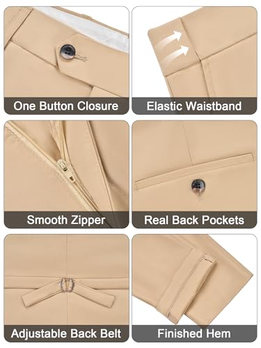 MAGE MALE Men’s Pinstripe 3 Piece Suit Slim Fit Single Breasted Tuxedo Business Wedding Party Blazer Vest Pants Set4