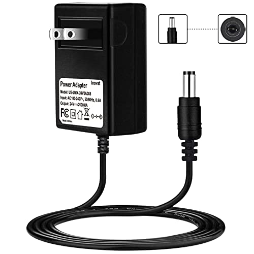 Inovat 100-240V to 24V 2A Switching AC/DC US Plug for 5050 3528 LED Strip 3D Printer CCTV Security System LCD Monitor, UL Listed
