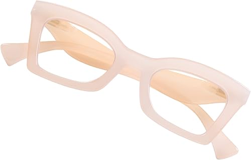 AQWANO Lentes de lectura con bloqueo de luz azul para mujer, computadora de gran tamaño, diseño cuadrado de moda con bisagra de resorte, color