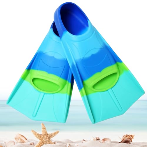 SGZIOO Aletas Natacion Piscina Niños, Aletas Cortas Natacion Piscina de Silicona, para Entrenamiento de Natación y Buceo, Talla 29-30, Unisex