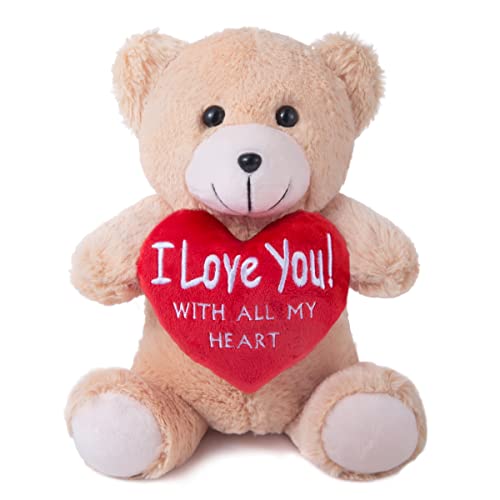 Gsuiver 10" Valentine's Day Valentines Gift For Children Kids, Plush Stuffed Animal (I Love You With All My Heart) #TOP1
