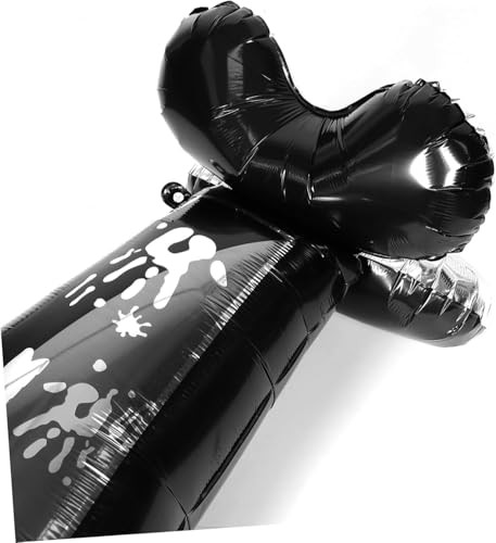 Image of AMFIN (Pack of 1) Self Standing 44 Inch Halloween Coffin Balloon - RIP Inflatable Self-Standing Foil Balloon for Halloween Party Decorations, Haunted House & Spooky Graveyard Decor- Black