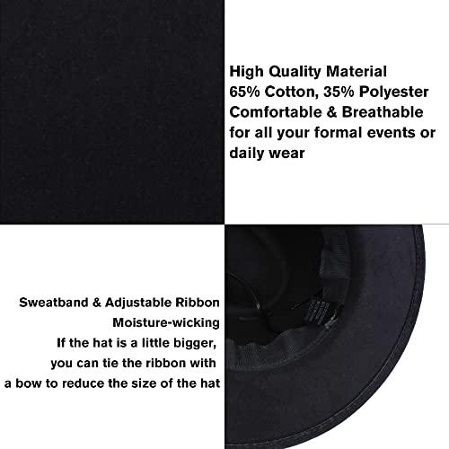 Geyanuo Womens Fedora Hat Classic Wide Brim Floppy Panama Hat With Ring Belt Buckle Wool Fashion Fedora Hat #TOP5