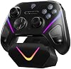 Controlador inalámbrico EasySMX D10, joysticks TMR a prueba de deriva, negro | Gatillos de doble modo, botones mecánicos, sondeo de 1000 Hz, iluminación RGB, para PC/Switch/Switch2/iOS/Android, con base de carga 2