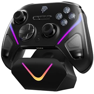EasySMX Manette PC Sans Fil avec Station de Charge/RGB/TMR Joystick Déclencheur, Manette Switch/Switch2 Bluetooth Rechargeable, D10 Contrôleur Mobile pour Switch 2/Switch/PC/Android/iOS/Steam, Noir