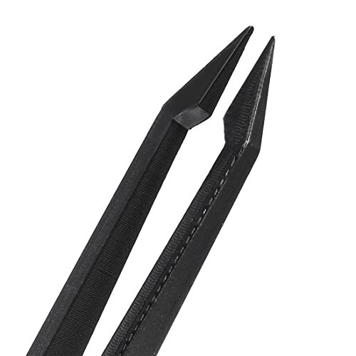 Uxcell Plastic Anti-Static Tweezers, Precision Slant Point Tip For Craft Diy Beauty Electronics Repair Tool Black 20 Pcs #TOP3