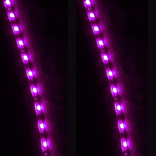 Tira LED flexible impermeable para auto 12V 30 cm morada miniatura 2