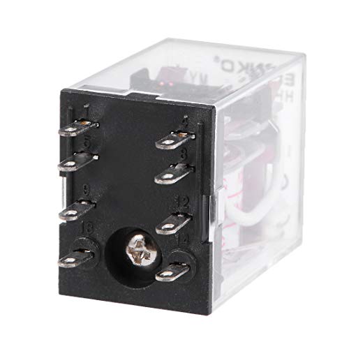 Uxcell Electromagnetic Power Relay, Hh52P Ac 12V Coil Dpdt 8 Pins Electromagnetic Power Relay Red Led With Socket #TOP3