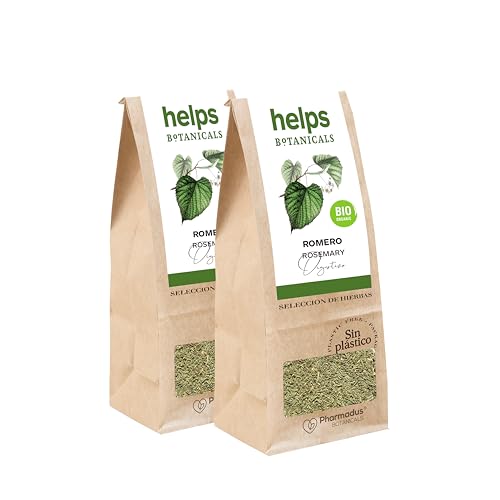 INFUSIONES DE HELPS - Infusión de romero a granel orgánico. Infusión digestiva, Carminativa, relajante y anti-ansiedad. Bolsa a granel 100 gramos.
