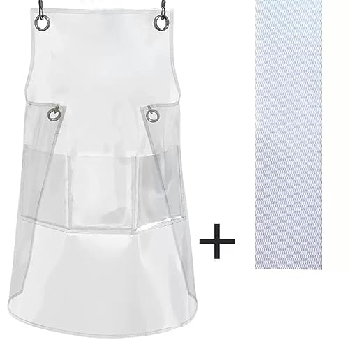 Tablier transparent pour barbecue et ferme unisexe blanc