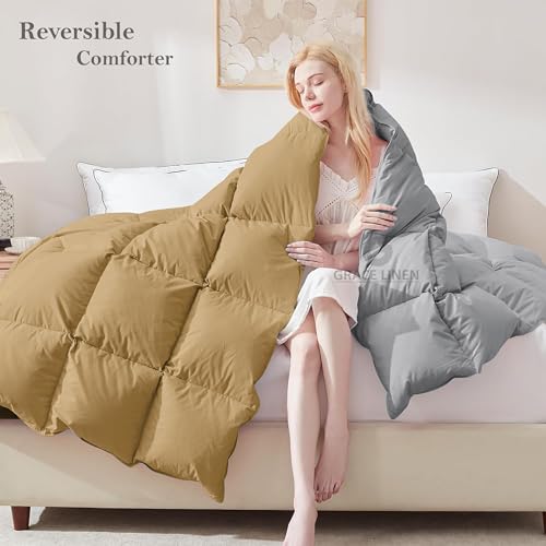 Image of 600 GSM Heavy Winter Comforter Single Size 60 inchX90 inch - 600 GSM Winter Blanket Comforter /Rajai /Duvet Microfiber Super Soft Fluffy Single Size - Beige /Silver Grey Color