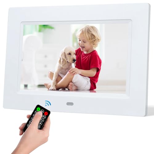 7 Inch Digital Photo Frame, Electronic Photo Frame, Digital Picture Frame 1024x600P Music Photo...