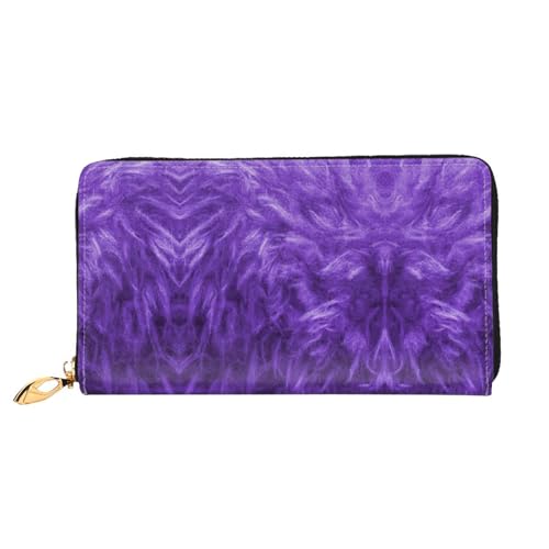 Portefeuille en cuir de qualité supérieure violet pour femme avec finitions zippées