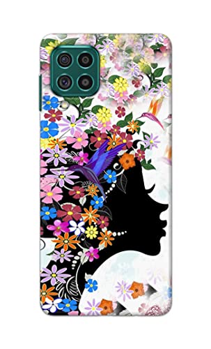 Image of Printed Hard Back Cover Case for Samsung Galaxy F62 | Samsung Galaxy M62 Back Cover (Floral Hairstyle Girl) -1803