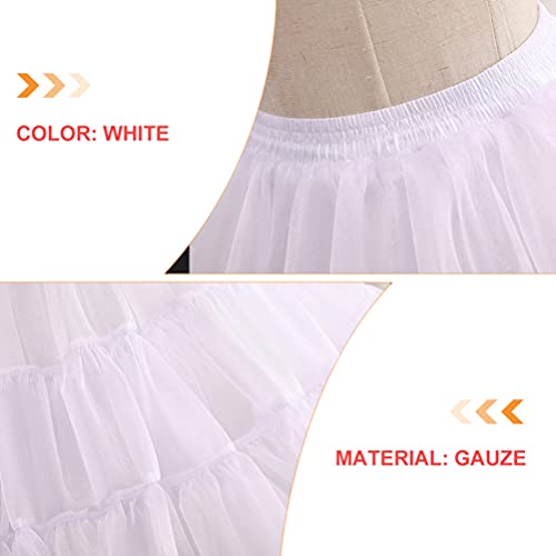VALICLUD Saia moderna Lolita vestido sob a saia saia em camadas com bolhas (branca)