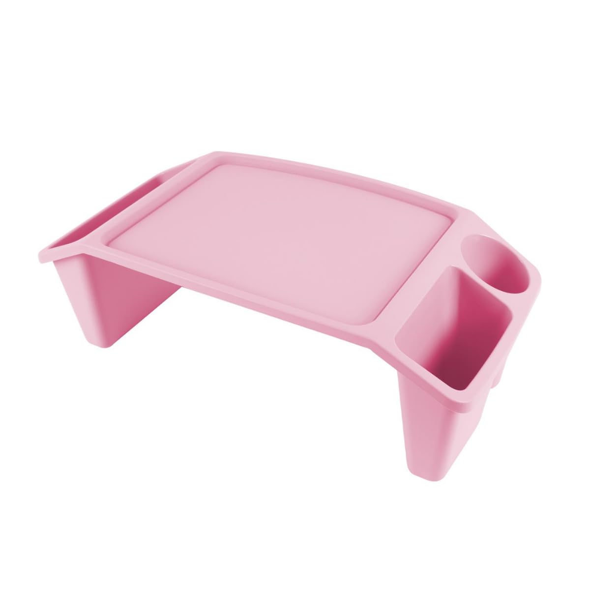 Yöl Pink Lap Tray Desk With Storage Compartments – Polypropylene Laptop Lap Table For Home Or Office Use, Organiser Tray For Pens And Notebooks, Drawing 58Cm X 28Cm