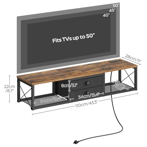 YATINEY Meuble TV DS04UBR table basse écran plat buffet bas industriel