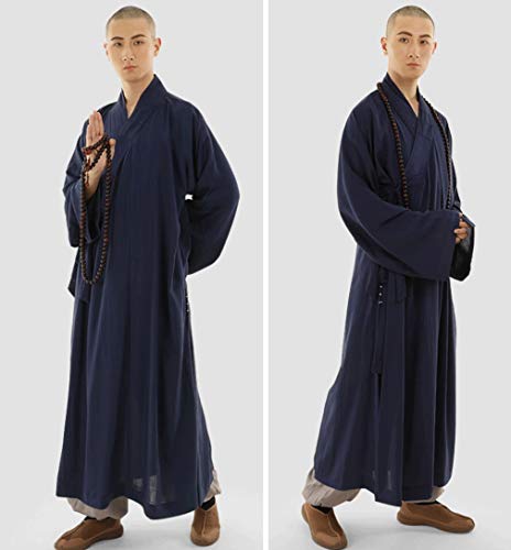 ZanYing Men's Medieval Monk Robe Buddhist Meditation Robe Summer4
