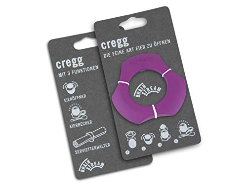 cregg – 3-in-1 Egg Topper, Egg Cup & Napkin Ring – Original Design – Fun Gift Idea – Made in Germany - Purple