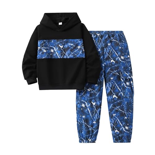 Image of 5-12 Years Boys Clothing Set Camo Hoodie & Cargo Pants Outfits Set 2025 Fashion Clothing