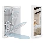 Organizedlife Slim Wall Mounted Ironing Board Cabinet, 180° Swivel Metal Base & Mirror, Foldable Iron Boards for Laundry, No Assembly Required, Saving Space