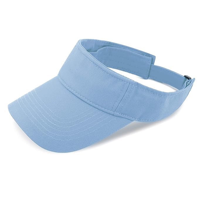 Kids 100 Percent Cotton Sport Visor Cap Quick Adjust Strap Closure Sun Protection Golf Tennis Hat Lightweight Breathable Summer Outdoor Cap for Boys and Girls Comfortable Blue-image-6