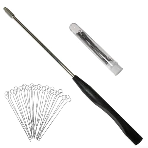 Inoculation Loop for Microbiology Lab Equipment, 50 Nichrome Wire Loops (1mm/2mm/3mm/4mm), Stainless Steel Agar Plate Inoculator Tool Compatible with Mycology（1mm）