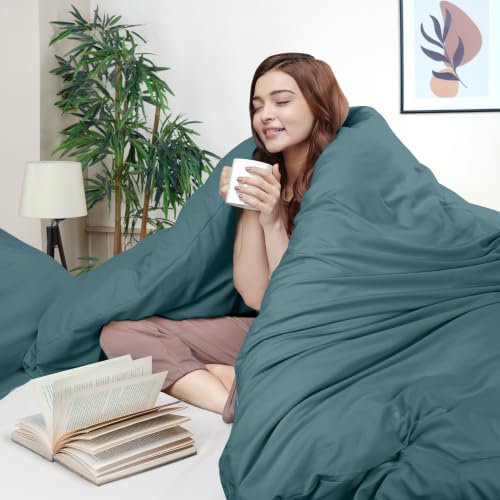 Image of Duvet Cover King, 3 PC Cotton Like Polyester, Zipper Closure, Blue Heaven