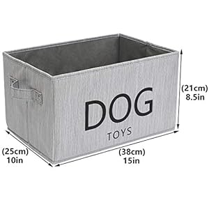   Linen-Cotton-Blend-Dog-Storage-bin-Dog-Toy-Basket-Storage-Bins-for-Dog-Toys-Perfect-for-Organizing-Pet-Toys-Blankets-Leashes-and-Food-Bamboo-Gray