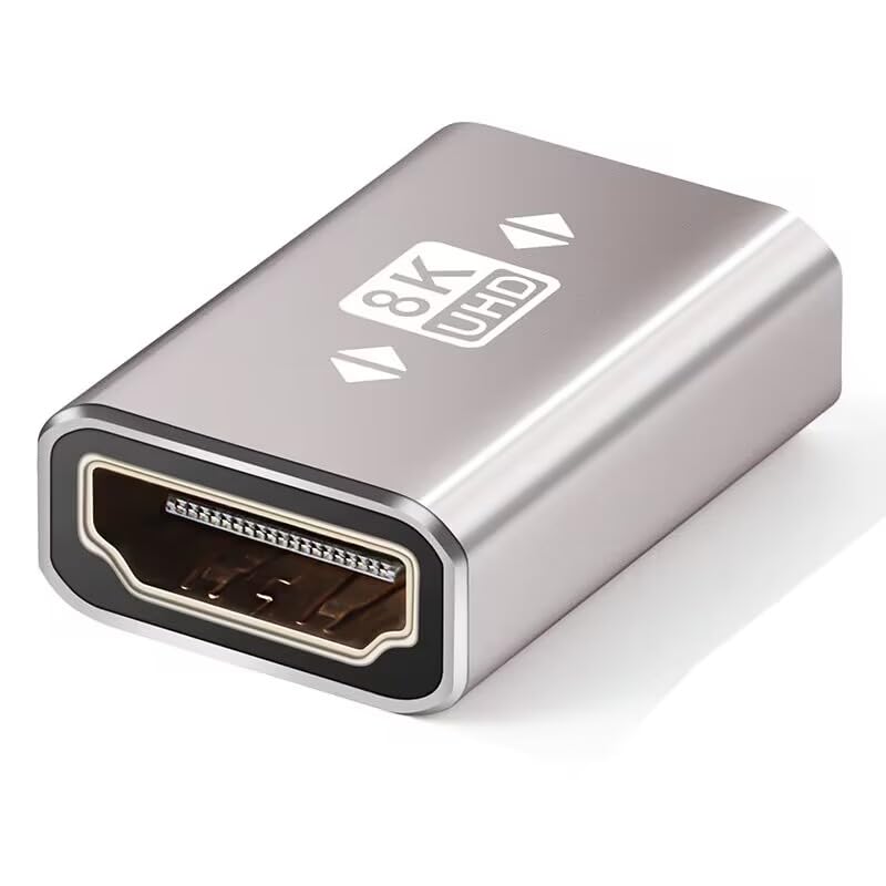 Acoplador HDMI 8K, conector HDMI hembra a hembra, adaptador de extensión HDMI 2.1, compatible con 8K a 60Hz, compatible con HDTV Roku TV, monitores, laptop, proyector, ARC para laptop