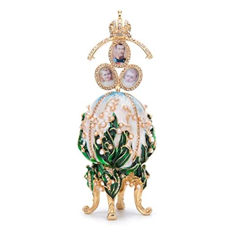 QIFU Vintage Lily of The Valley Egg Figurine Cover