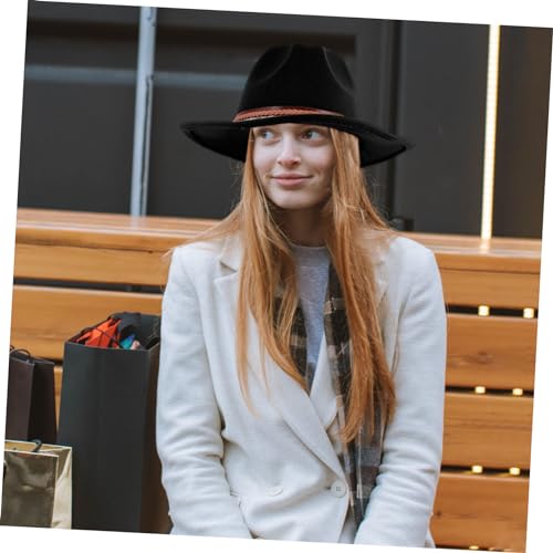 PartyKindom Retro Felt Hat Woolen Hats Warm Hat Ladies Wool Hat with Woolen Cap Felt Fedora Hats for Women Slouch3
