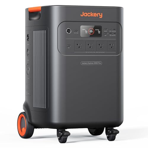 Jackery Solar Generator 5000 Plus Portable Power Station, 5040Wh LiFePO4, 7200W 120V/240V AC Output, Expandable to 60kWh, Essential Home Backup for Po
